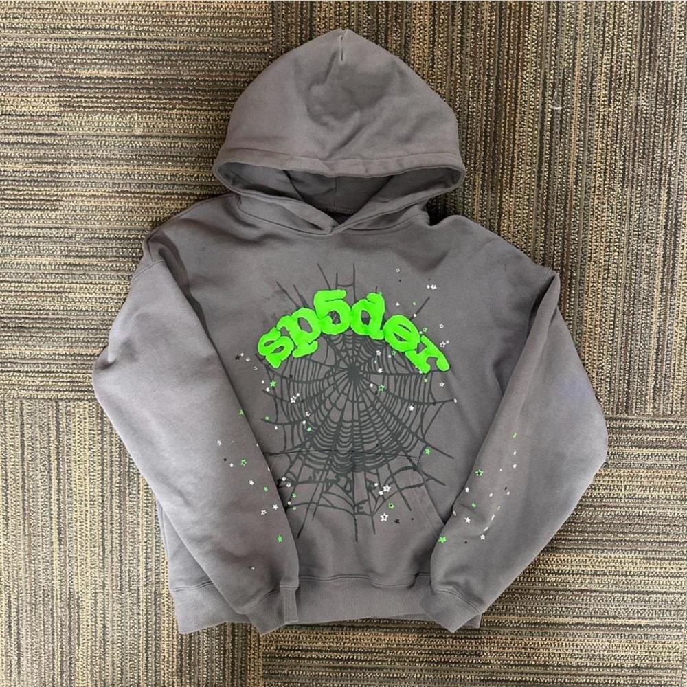 Gray and Green Spider hoodie
